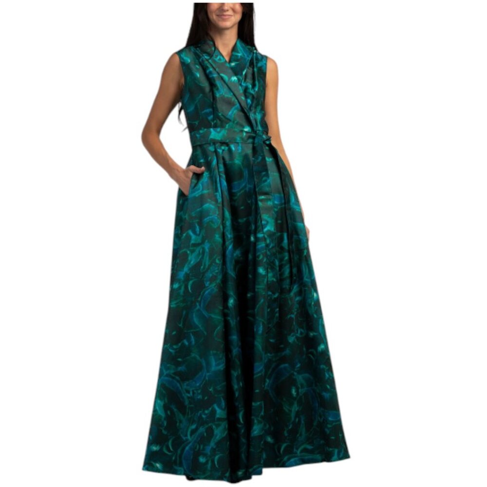 RENE BY RENE RUIZ Sleeveless Floral Trench Gown